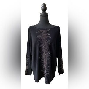 Chico’s: Black Sweater Blouse with Dazzling Embellishments